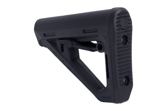 The Magpul DT carbine stock features an ergonomic shoulder pad.